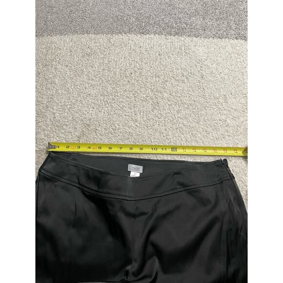 VTG Cache Womens Sz 12 Side Zip Wide Leg Crop Pants Stretch Black Gold Hardware - Picture 3 of 10